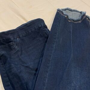 Ladies Jeggings with decorative fringe bottom Chico’s size 4T or 20. EUC